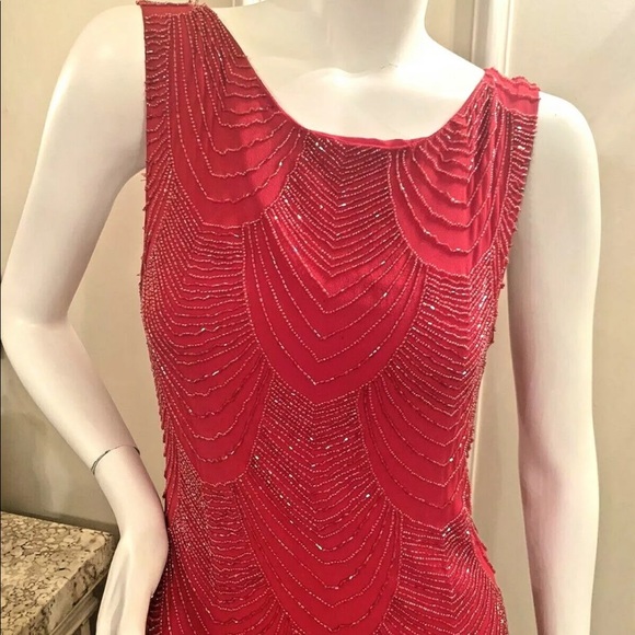 Alice Olivia Red Brit Beaded Mini Dress SIZE 2 - Picture 9 of 16